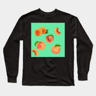 Peaches Pattern Minty Long Sleeve T-Shirt